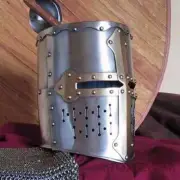 Medieval Helmet Great Templar sca jousting Larp knight Hand-Forged helmet