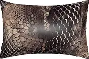 Satin Pillowcase for Hair and Skin Silk Pillow Cases Queen Size Satin Pillow Cover 20x30 Inches Classic Snake Skin Pillowcases with Zipper Cooling Pillow Cases Gifts for Women Men