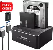 Hard Drive Dock USB C/3.0 Dual Bay for 2.5 & 3.5 Inch HDD SSD Offline Clone UASP