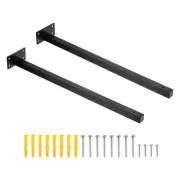 Floating Shelf Bracket,2 Pack 18 Inch Hidden Wall Mounted Shelf Supports(Black)