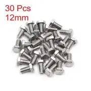 30Pcs M6 x 12mm 304 Stainless Steel Car Motorcycle Hex Socket Head Screws Bolts
