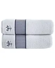Brooks Brothers Fancy Border 2pc Bath Towels