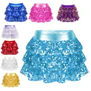 Girl's Hip Hop Jazz Dance Skirt A-Line Mini Skirt Dancewear Sparkly Disco Party