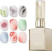 Blooming Nail Gel, 15ml UV Blooming Stamping Top Coat, Long-Lasting Clear Blossom Fingernail Coat Base for Traveling Home Outdoor School