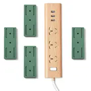 4PCS No-Drill Power Strip Holders Adhesive Wall Mount Socket Organizer-Green