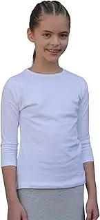 [Kosher Casual] Kids' Big Girls Modest 3-4 Sleeve 100% Cotton Tee Shirt Top
