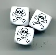 Dice Control Knobs SKULL Les Paul Gibson Gretsch Guitar Volume + FREE 3Pak!