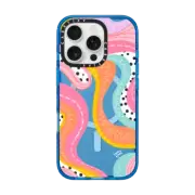 iPhone 16 Pro Impact Case MagSafe Compatible Rainbow Doodle by Laura Jane Illustrations