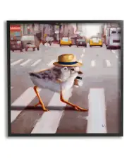 Bird Crosswalk Urban City Street Framed Giclee Wall Art by Lucia Heffernan