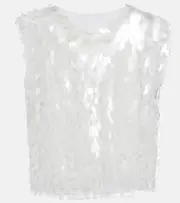 [Norma Kamali] Norma Kamali Sequined crop top AU 8 white