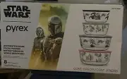 NEW Pyrex Star Wars 8 Piece Glass Food Storage Set