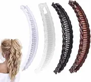 4 Pieces Large Banana Hair Clips, Fishtail Hair Clip, Hair Comb Clips, Ponytail Clip hair Accessory for Thick Thin Hair