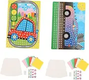 UPKOCH 2 Sets Mosaic Sticker Art Kits Cartoon Mosaic Plaything for Creative Learning DIY Craft for Develops Imagination Hands Skills Lightweight Design