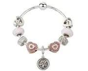Creative Fashion Pink Life Tree Love Bracelet Glass Bead Bracelet