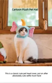 AU New Penguin Elephant Hat Cute Drag Hat Cartoon Animal Pet Cat Plush Hat