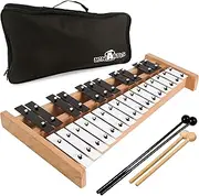 MINIARTIS Glockenspiel Xylophone | Full Size Glockenspiel Xylophone 27 Note Metal Keys for Adults & Kids | Percussion Instrument Includes 2 Wooden Beaters and Carry Case