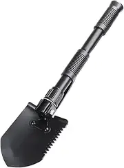 Kisangel Folding Shovel Steel Multi-Purpose Spade Compact Outdoor Survival Tool