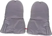 [Ipetboom] 1 Pair Windproof Pushchair Gloves Thickened Hand Warmers for Strollers Comfortable Grey Muffs for Cold Weather Fit for Prams and Pushchairs