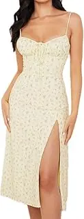 [N\W] NW Spring Summer Temperament Suspender Floral Lines Dress Female