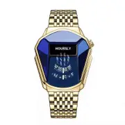 2023 Luxury HOURSLY Brand Trend Cool Men's Wrist Watch Stainless Steel Technology Fashion Quartz Watch For Men Relogio Masculino Gold blue