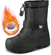 LACKWAR Snow Boots for Kids Boys Winter Warm Waterproof Insulated Fleece Lined for Big Kids Outdoor Child Hiking Boots