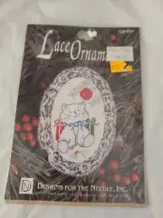 1992 Designs for the Needle Lace Ornament Kit #1232 Kitty Sealed Vintage