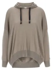 [Brunello Cucinelli] Brunello Cucinelli-Sparkling Felpe Beige-Donna M