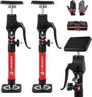LIWEGHT 2 Pack Cabinet Jack, 50-115cm Third Hand Tools Height-Adjustable Support Pole, Telescopic Support Pole, for Woodworking, Drywall Jack, Upper Cabinet Installation (Upgrade red, 40-60cm)