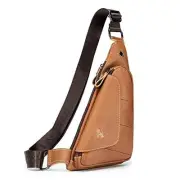 Genuine Leather sling bag for men women casual crossbody backpack small