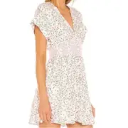 ALICE + OLIVIA Keela Smocked-Waist Button-Front Dress size 10