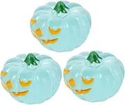 Realistic Glow-in-the-dark Pumpkins 3pcs Mini Decorations for Halloween Decorations
