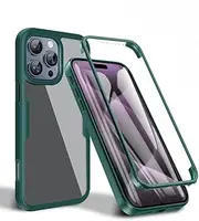 Jarttarn Clear Case for iPhone 16 Pro Max (2024),Ultra-Thin Phone Case with Front Screen Protector,Compatible with Car Bracket & Wireless Charging,Anti-Fall Protective Back Cover (Green)