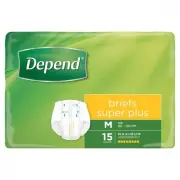Presale Depend Super Plus Fitted Briefs Unisex M - Medium Carton(3X15pk)