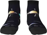 [JEJEA] Solar System Jupiter Saturn print Men's Athletic Cushioned Crew Socks Crew Training Athletic Socks Men and Women for Sports