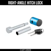 CURT Hitch Lock, Right Angle, 1/2 Pin, Fits 1-1/4 & 2 Receivers, Heavy Duty