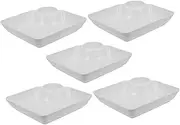 OKUMEYR 5pcs Japanese Sushi Plate Sauce Compartment Dipping Plate for Chips and Dumplings Multi-use Serving Dish