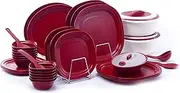 Varmora Dinner Set 36 Pcs Set Pian Matt Color (Maroon)