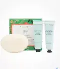 CRABTREE & EVELYN GOATMILK MOISTURE ESSENTIALS TRIO HAND THERAPY & BAR SOAP
