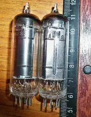 2 Strong Matched NOS USA Black Plate O Getter 6CA5 Tubes