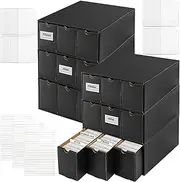 Mezchi 6 Pack Trading Card Storage Box Organizer with 80 Dividers & 30 Labels, 8000+ Capacity Cardboard Box for MxG, TxG, Yxxxxh, PxxG, Baseball, Sport Cards and Magic Collection