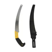 13" Polished Carbon Steel Blade Curved Pruning Saw Non Slip Grip w/ Sheath