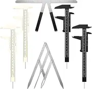 6 Pieces Eyebrow Measuring Ruler 3-point Positioning Permanent Makeup Symmetrical Tool Eyebrow Golden Ratio Caliper Ruler Microblading Gauge Ruler Measuring Tool for Eyebrow Brow Artists Makeup