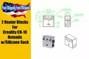 (2) CR 10 Heater Block For Creality All Metal Hotend Ender 3 CR10 S4