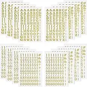 1408 Pcs Iron on Letters and Numbers 0.75 Inch Heat Transfer Letters Numbers Adhesive Applique DIY Fabric Vinyl Alphabets for Clothing Printing Crafts Decorations, 16 Sheets(Gold)