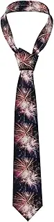 OAZCVBNN Explosion Firework Print Men's Ties Wedding Tuxedo Sets Essential Tie Accessories 1.4 IN x 3.1 IN x 4.76 FT