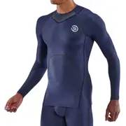 Skins Men's Series-3 Running/Gym Long Sleeve Top Navy Blue
