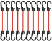 Bungee Cords with Hooks 12-Inch Elastic Rope Straps Multi-Purpose Elastic Bun...