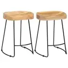 Gavin Bar Stools 2 pcs Solid Mango Wood vidaXL