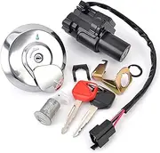 Ignition Barrel Key Switch for XL125V XL 125V for Varadero 2001-2006 17620-KPC-641 35100-KPC-640 35010-KPC-640 Ignition Switch Gas Fuel Cap Seat Lock Key Motor Ignition Key Switches