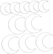 Cabilock 10Pcs Moon Shaped Dream Catcher Rings Handmade DIY Dreamcatcher Craft Small Large for Home Decoration for Wreaths Wind Chimes and Mandalas